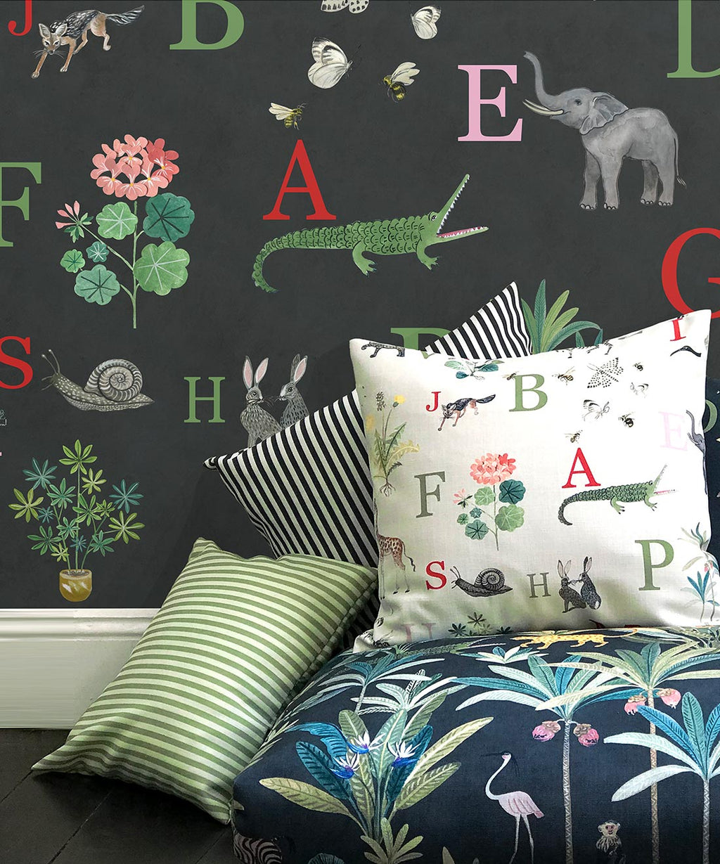 Noah’s ABC Wallpaper, Ebony