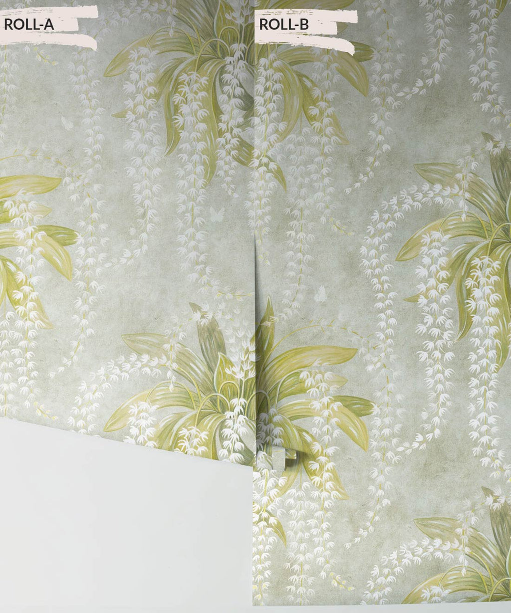 Orchid Wallpaper, Beige