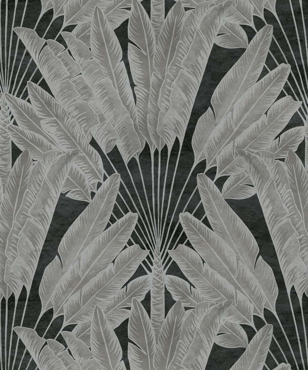 Travelers Palm Wallpaper, Charcoal