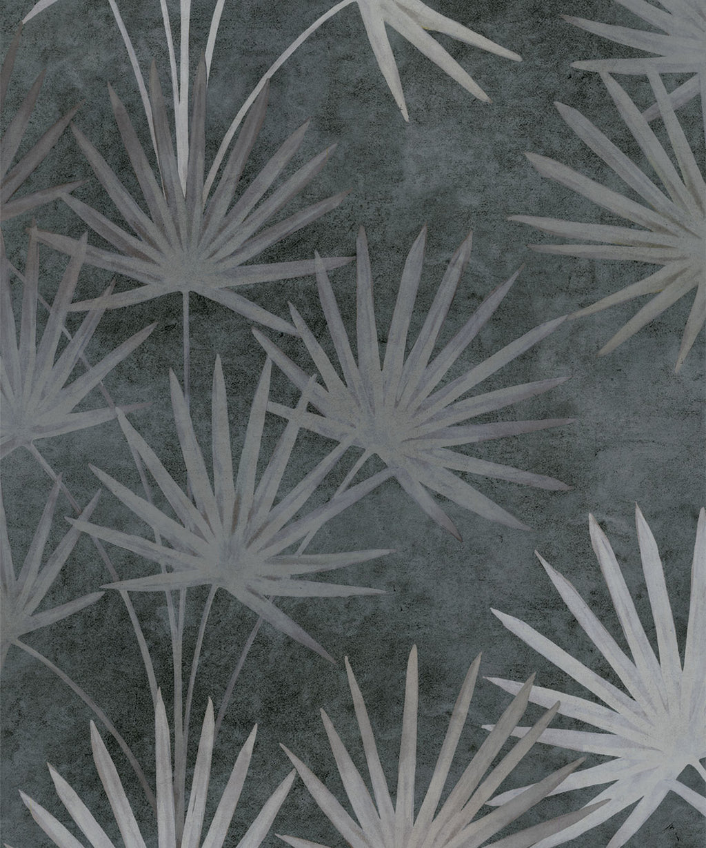 Oriental Palm Wallpaper, Charcoal