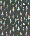 Paper Dolls Wallpaper, Charcoal