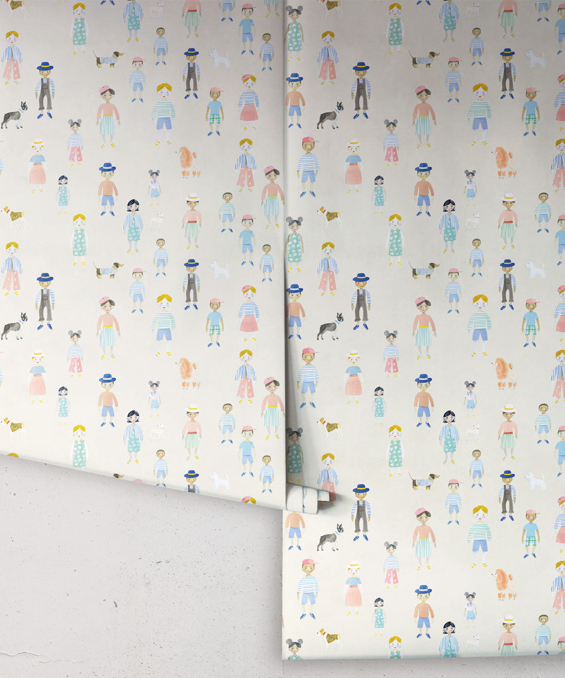 Paper Dolls Wallpaper, Cream