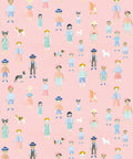 Paper Dolls Wallpaper, Pink