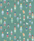 Paper Dolls Wallpaper, Turquoise