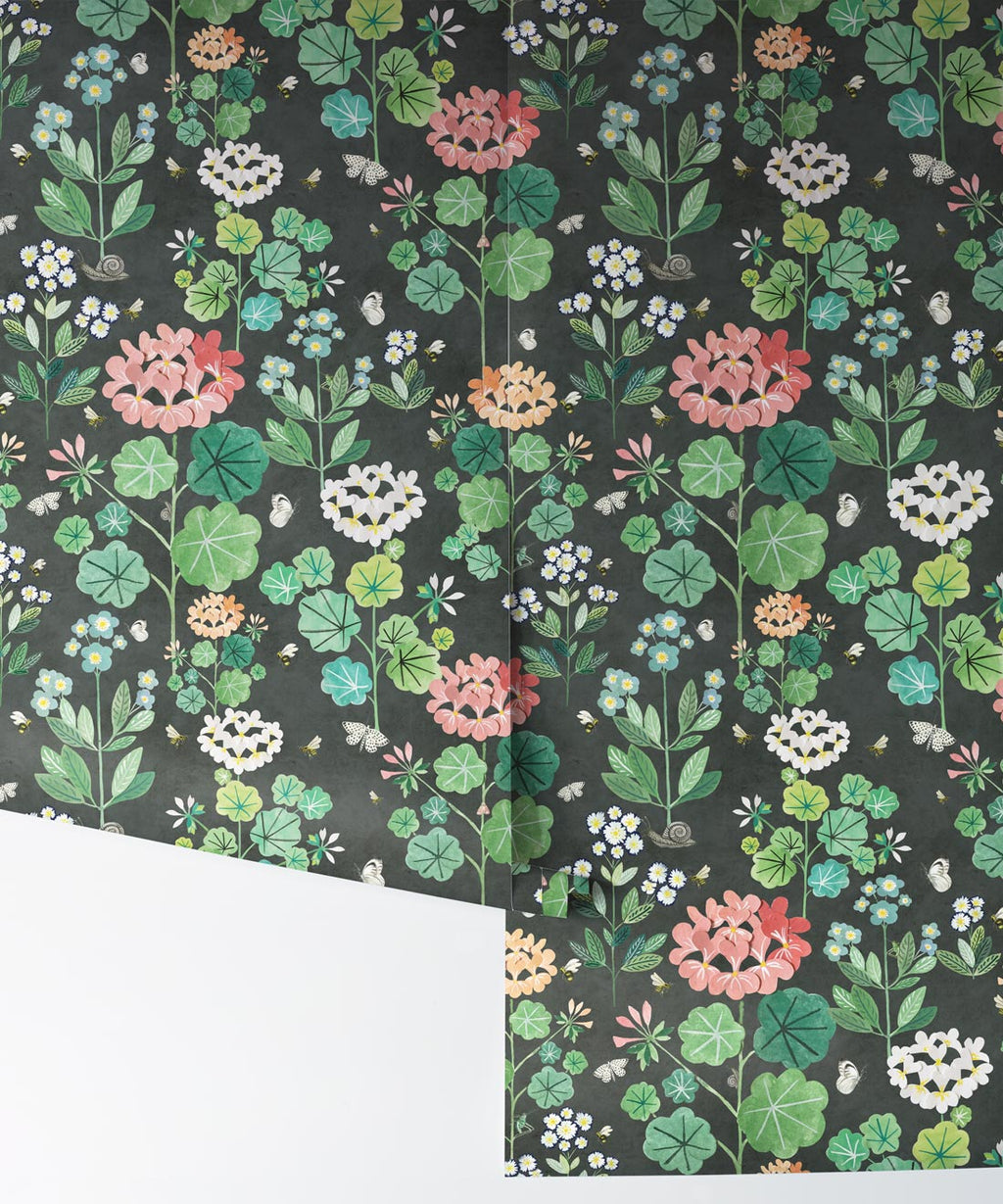Sophie’s Garden Wallpaper, Charcoal