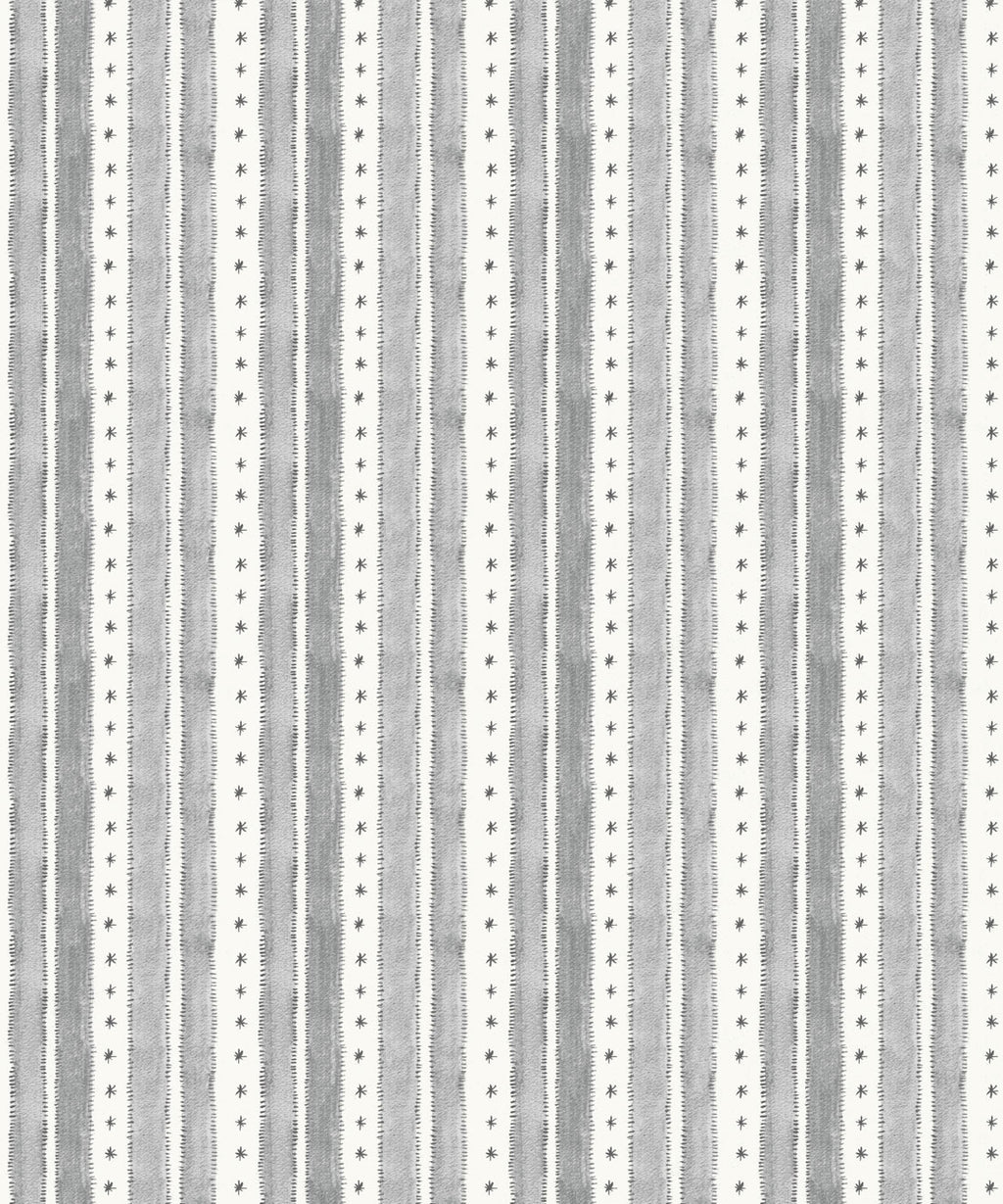 Star Stripe Wallpaper, Charcoal