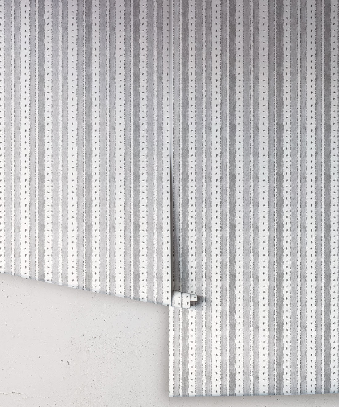 Star Stripe Wallpaper, Charcoal