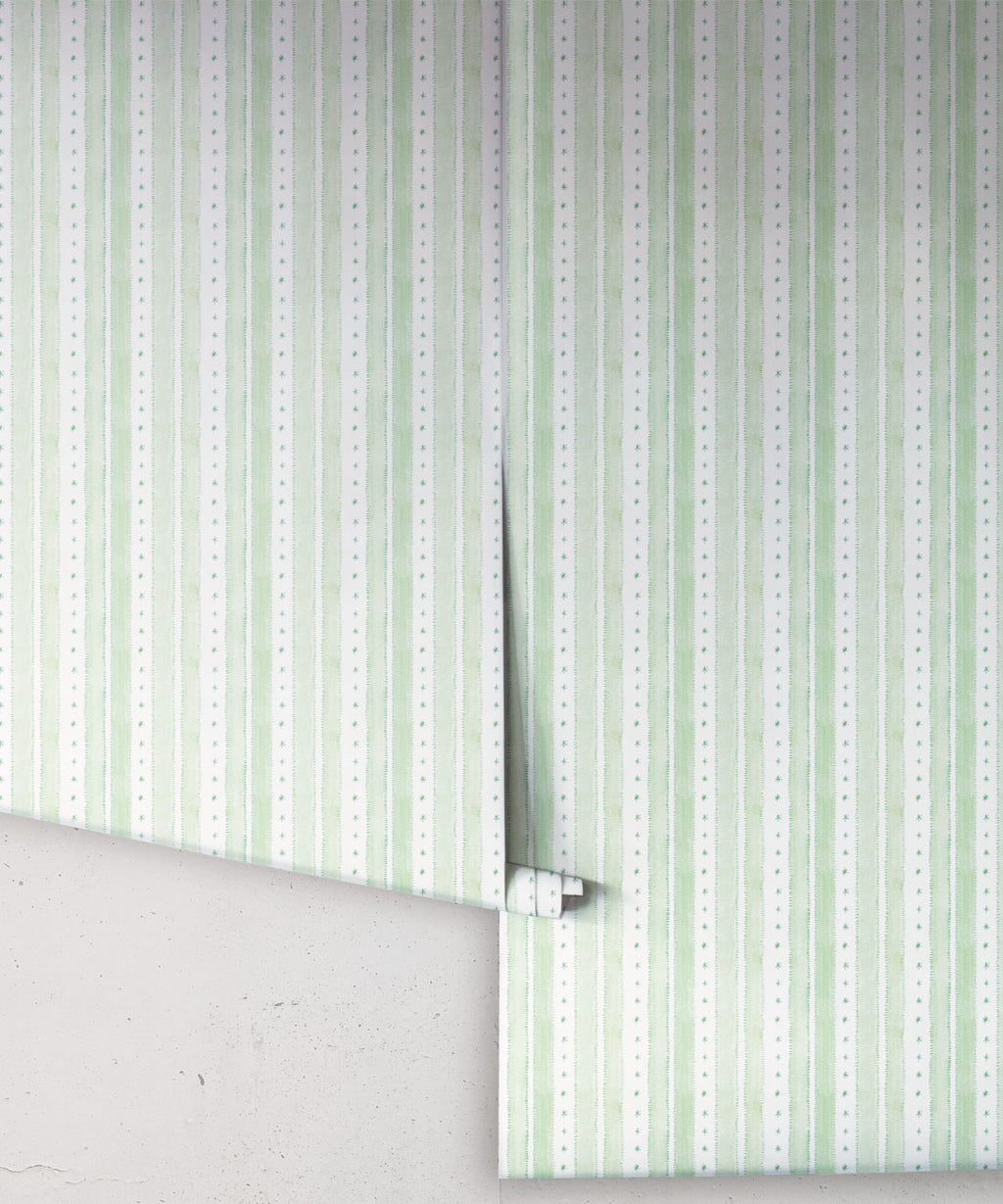 Star Stripe Wallpaper, Green