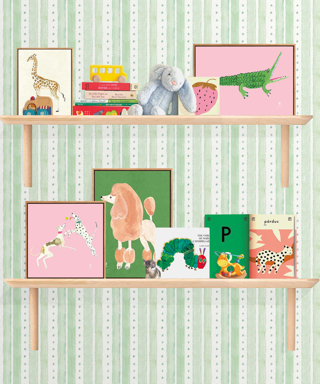 Star Stripe Wallpaper, Green