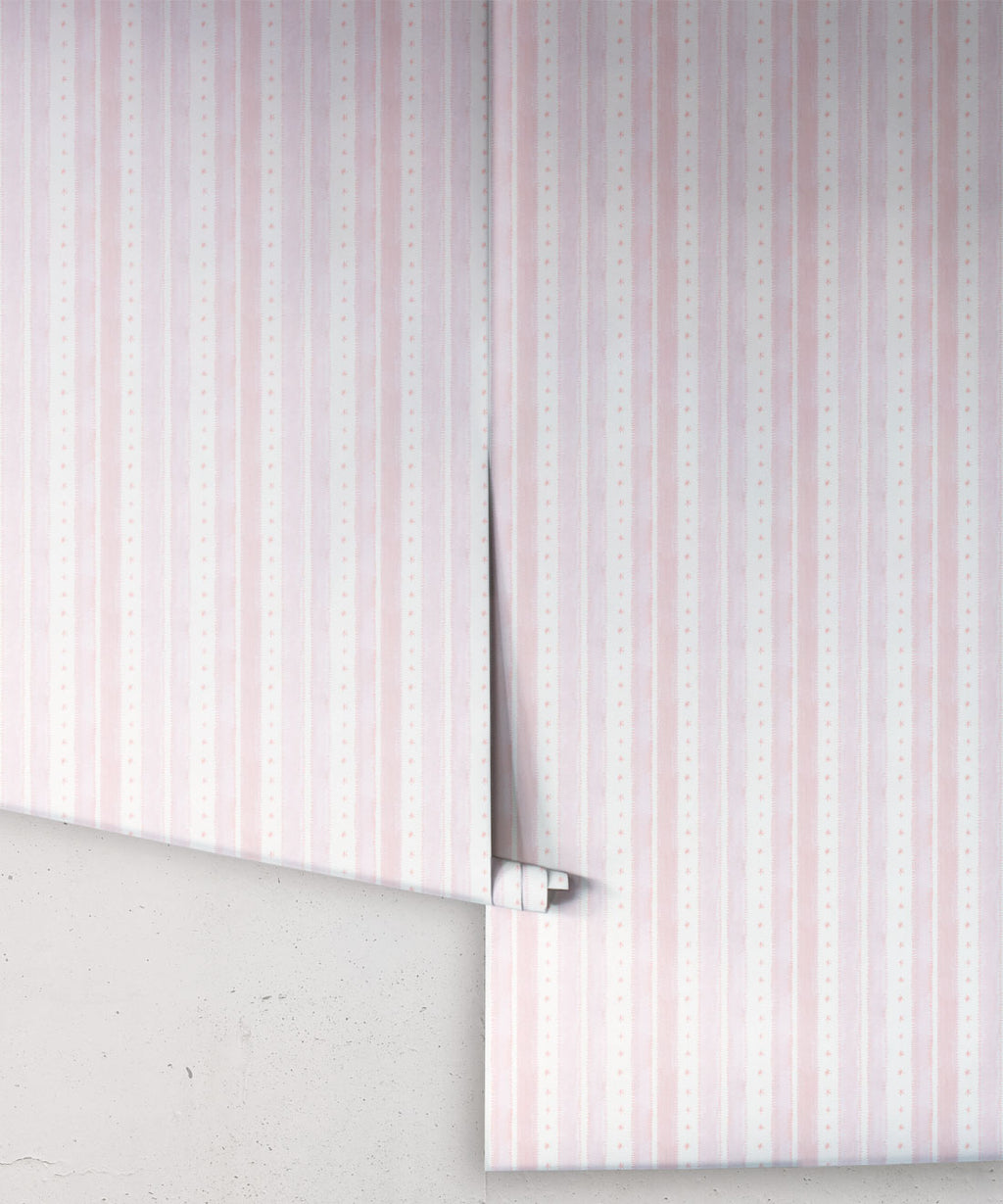 Star Stripe Wallpaper, Pink