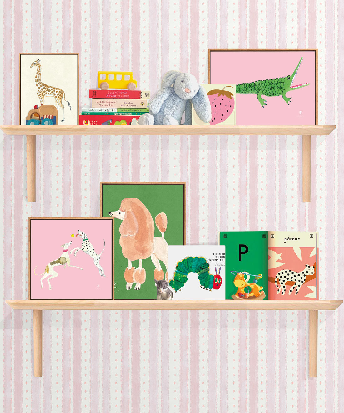 Star Stripe Wallpaper, Pink