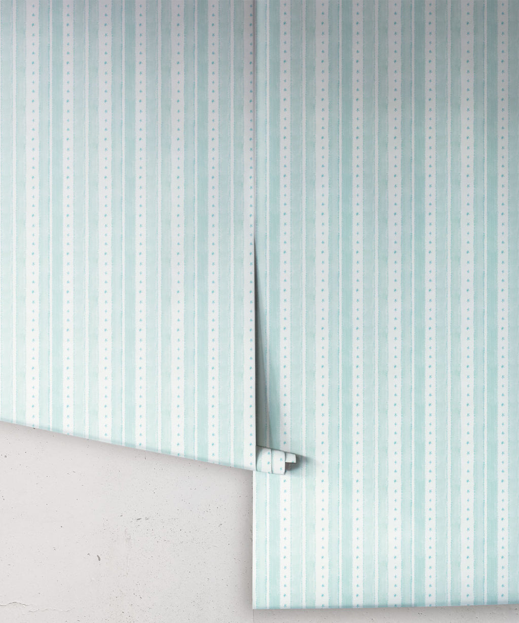 Star Stripe Wallpaper, Turquoise