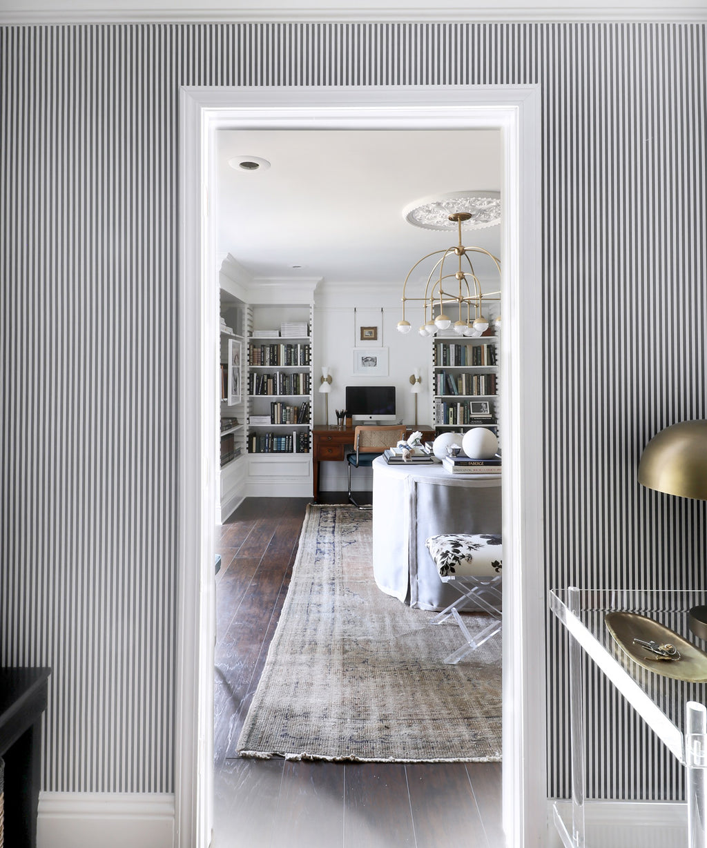 Candy Stripe Wallpaper, Charcoal