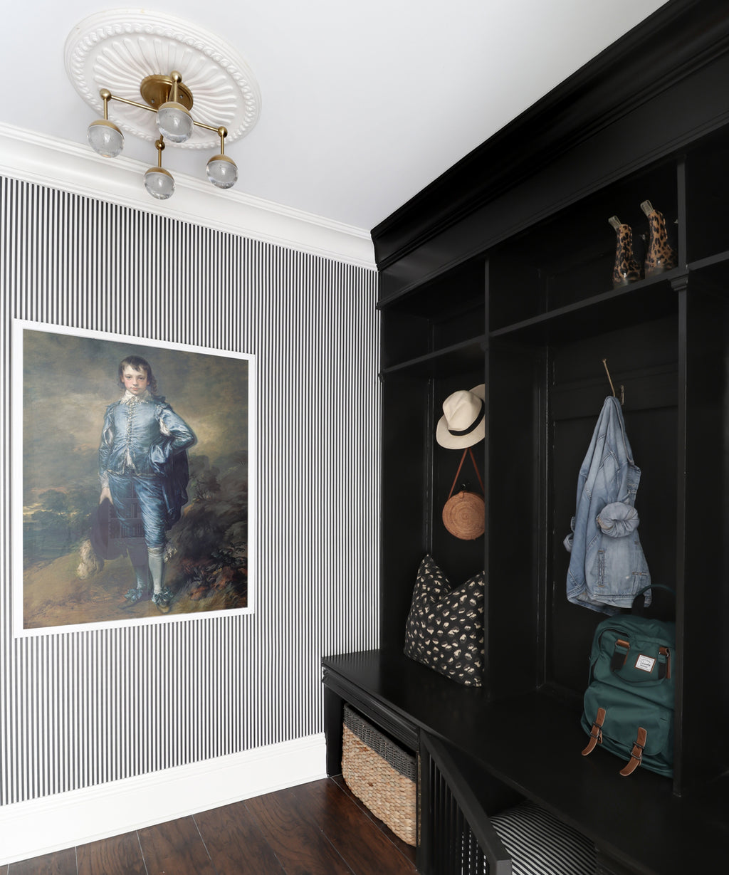 Candy Stripe Wallpaper, Charcoal