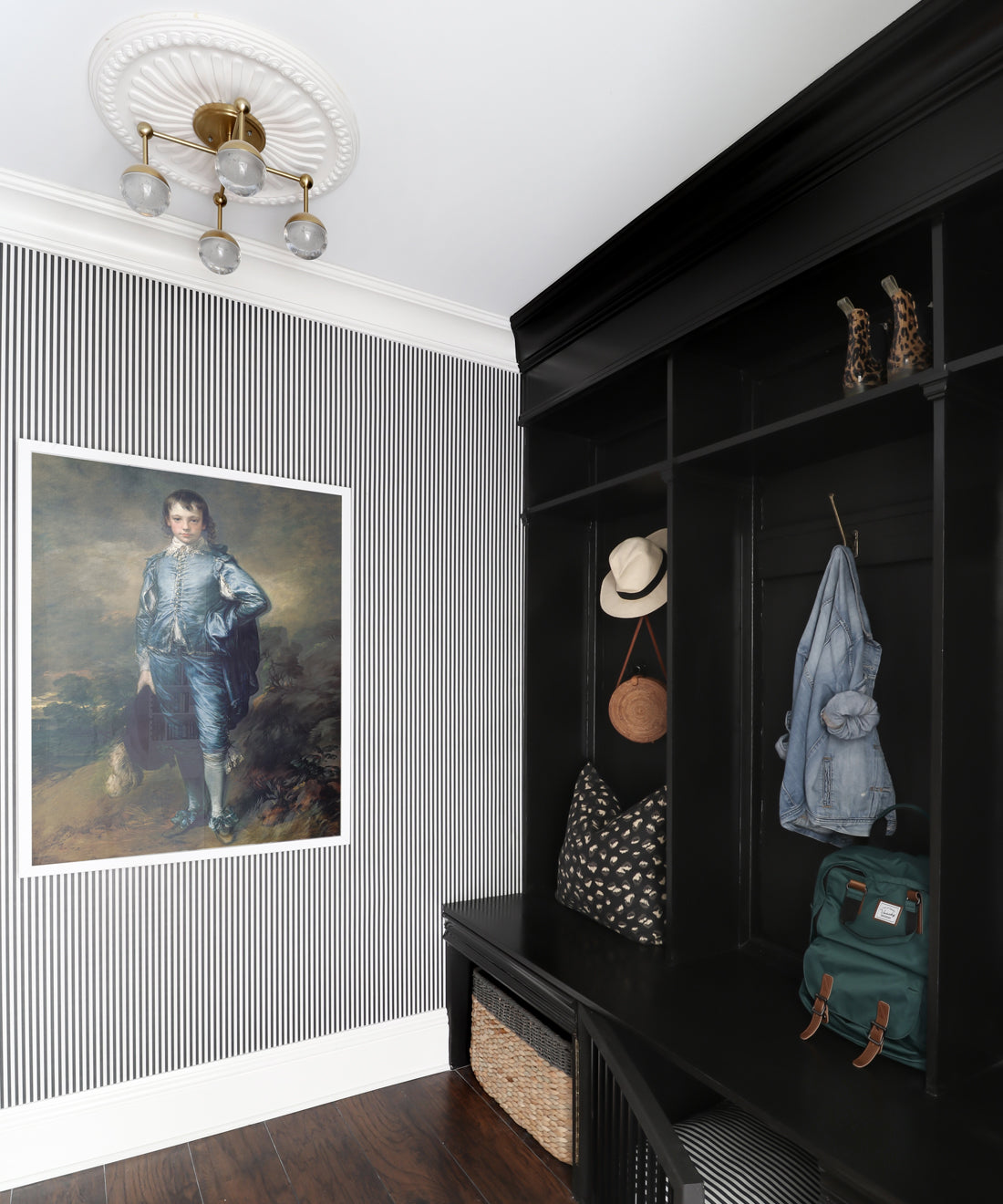 Candy Stripe Wallpaper, Charcoal