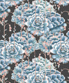 Succulents Wallpaper, Blue Charcoal