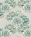 Succulents Wallpaper, Green Beige