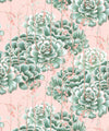 Succulents Wallpaper, Green Pink