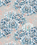 Succulents Wallpaper, Steel Blue