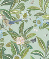 Sunny Garden Wallpaper, Aqua