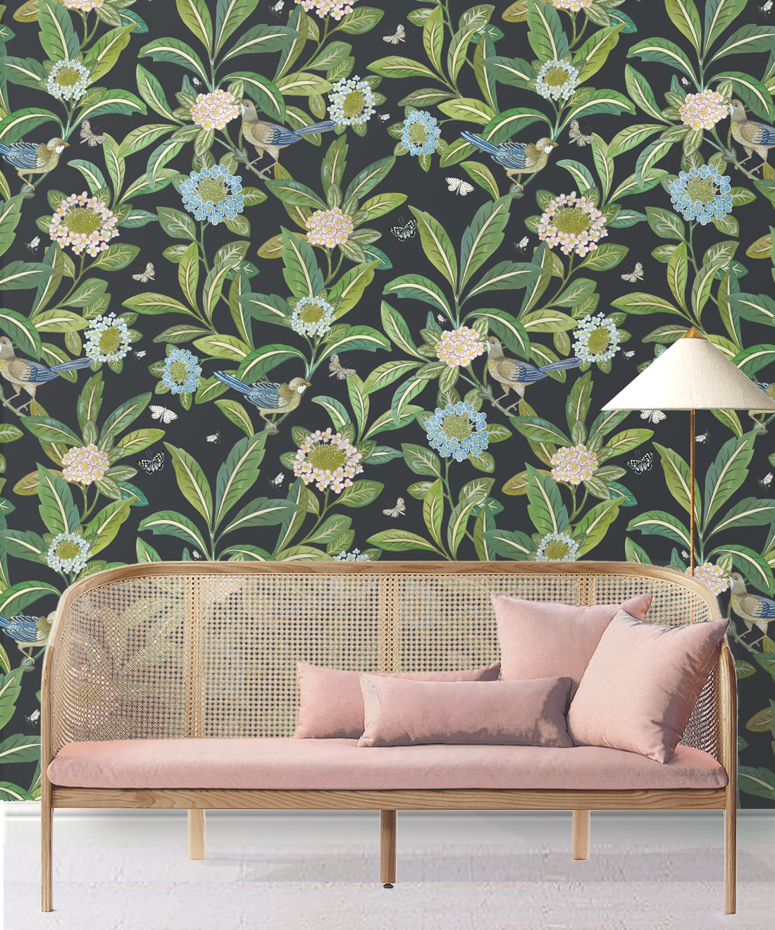 Sunny Garden Wallpaper, Charcoal
