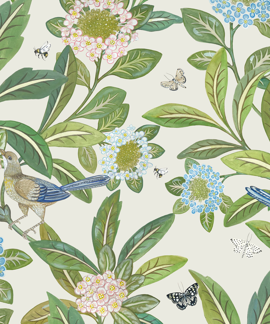 Sunny Garden Wallpaper, Ivory