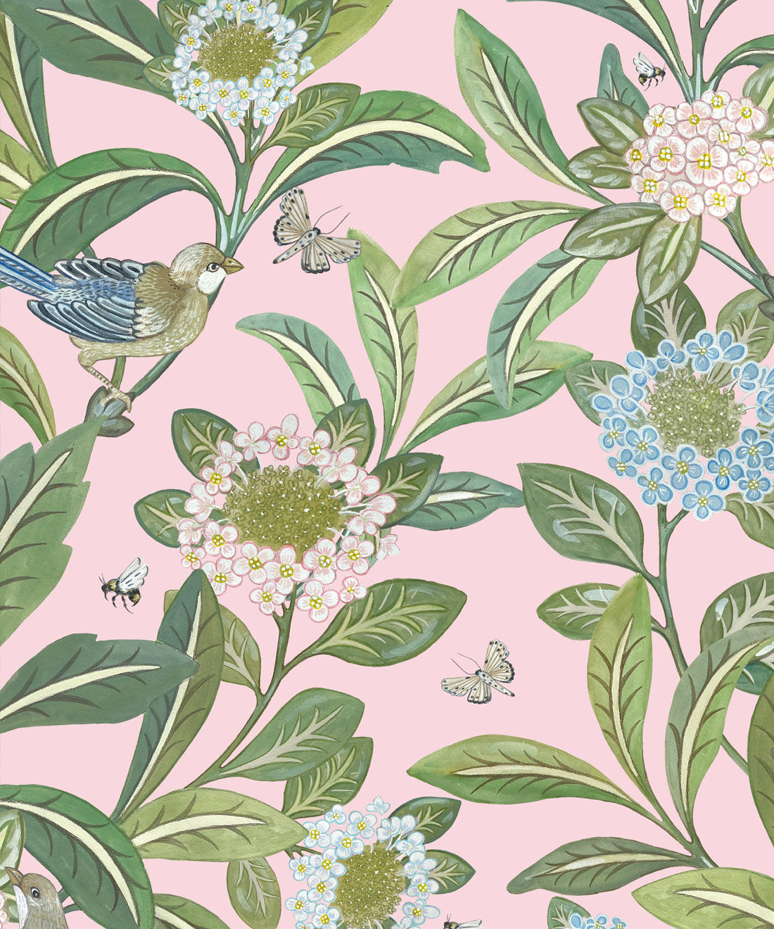 Sunny Garden Wallpaper, Pink