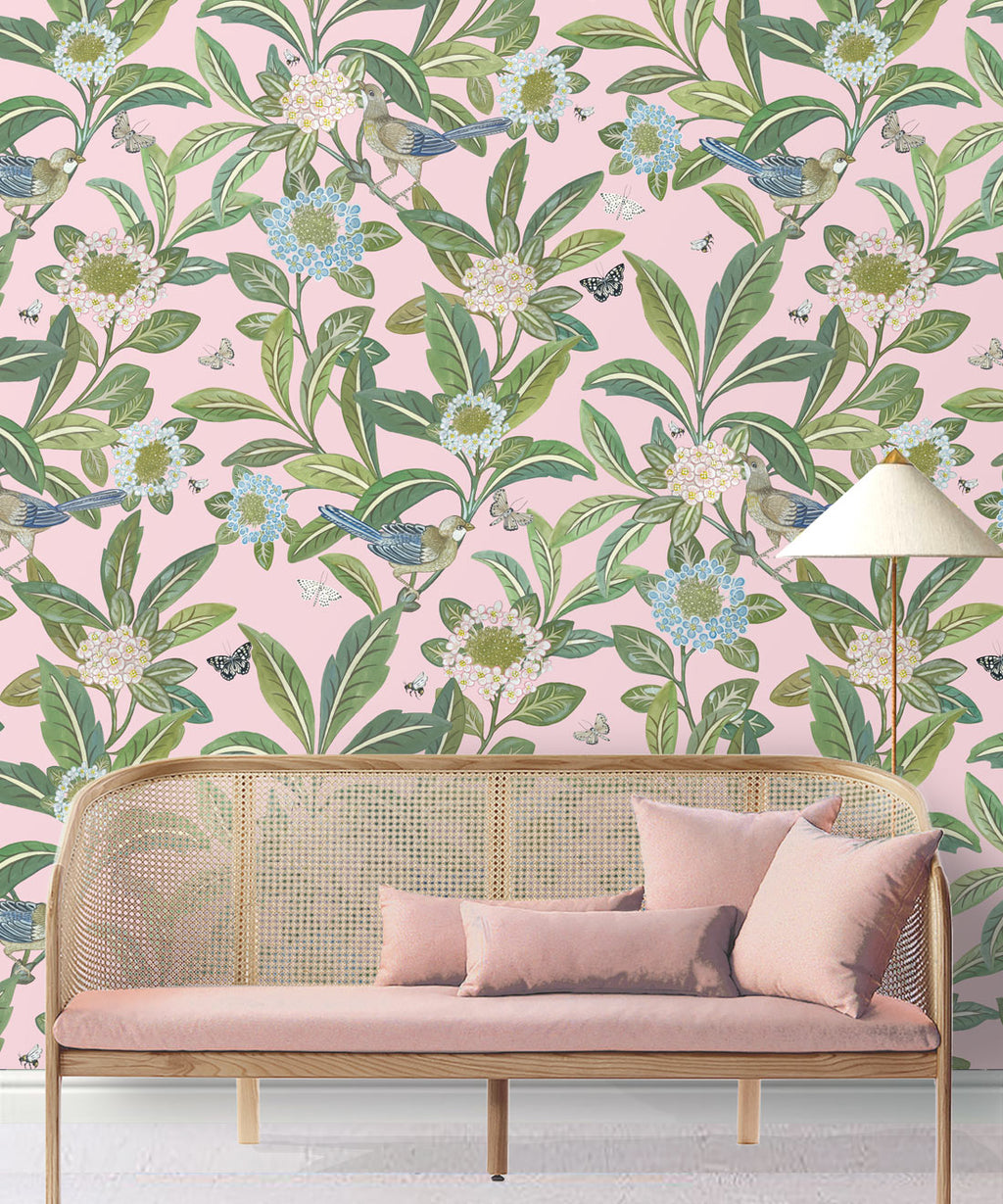 Sunny Garden Wallpaper, Pink