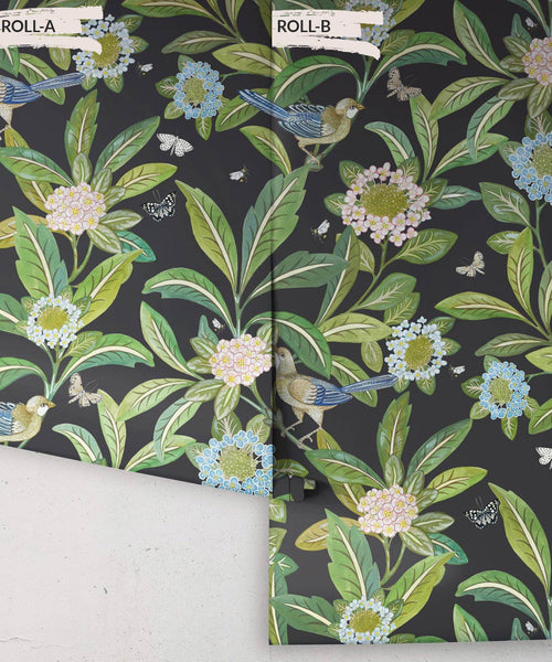 Sunny Garden Wallpaper, Charcoal