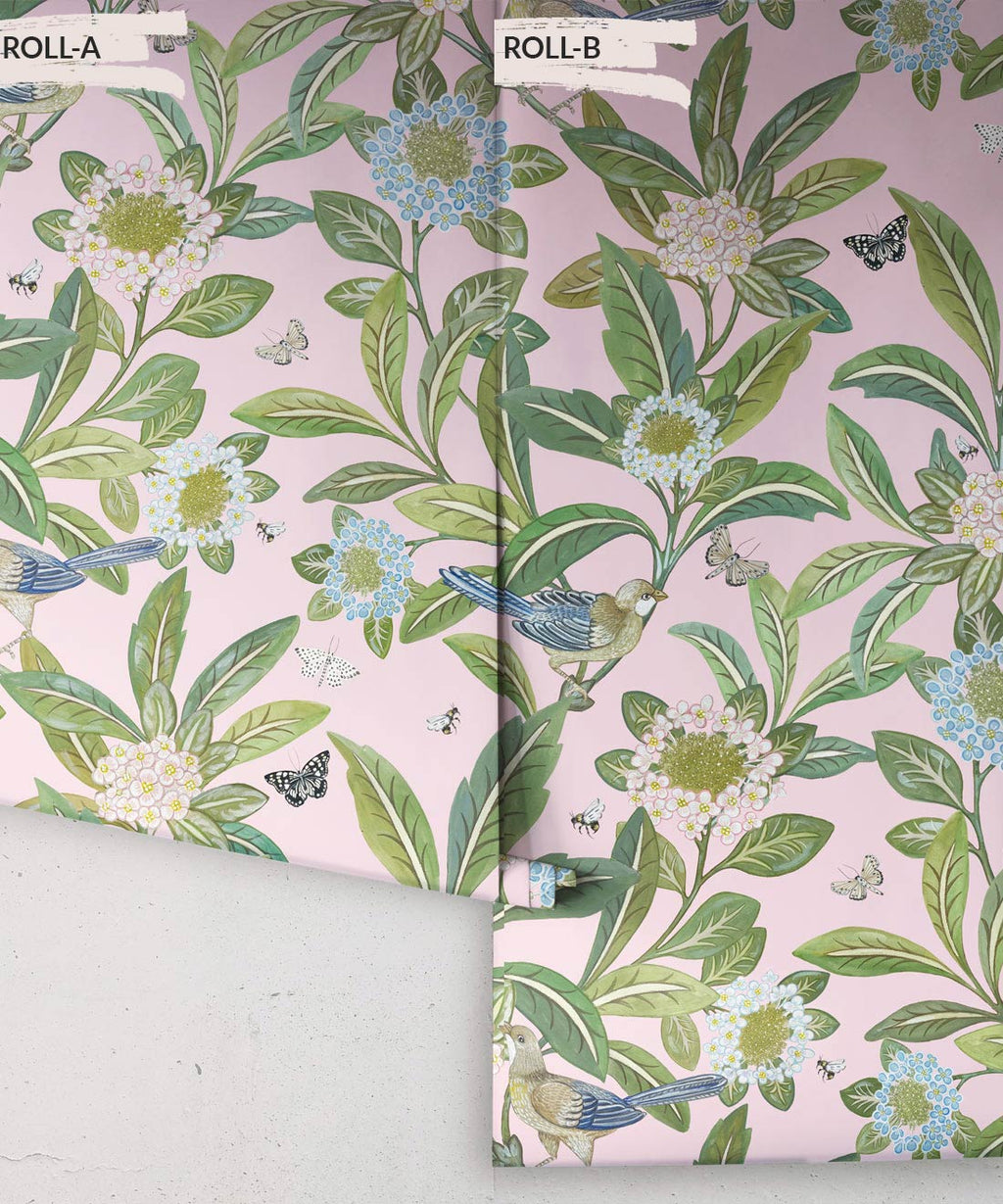 Sunny Garden Wallpaper, Pink