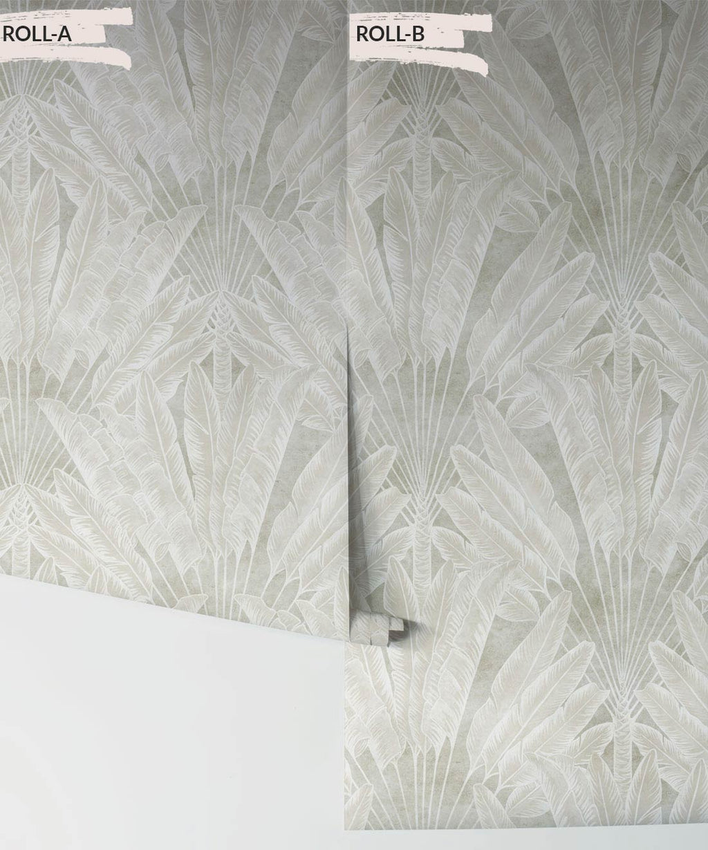 Travelers Palm Wallpaper, Beige