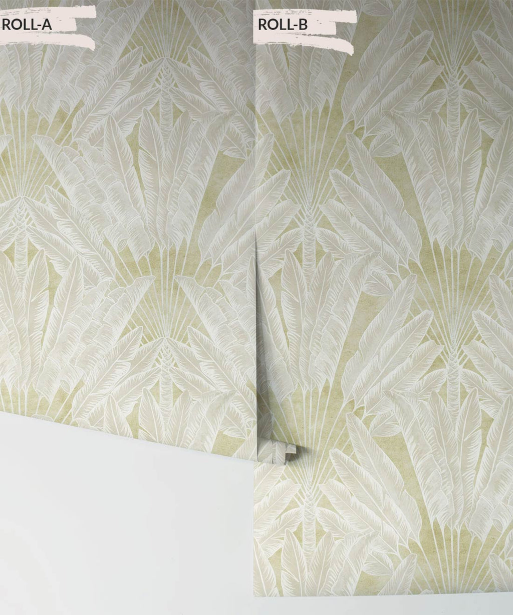 Travelers Palm Wallpaper, Chartreuse