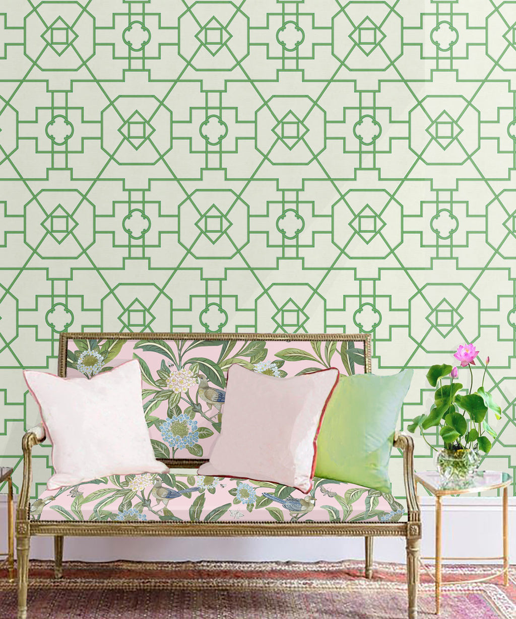 Trellis Wallpaper, Ivory