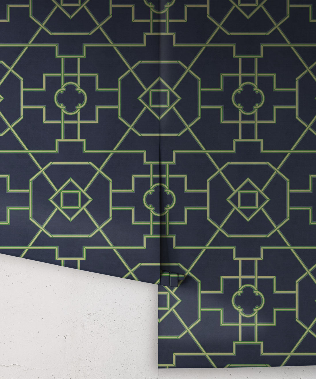 Trellis Wallpaper, Navy