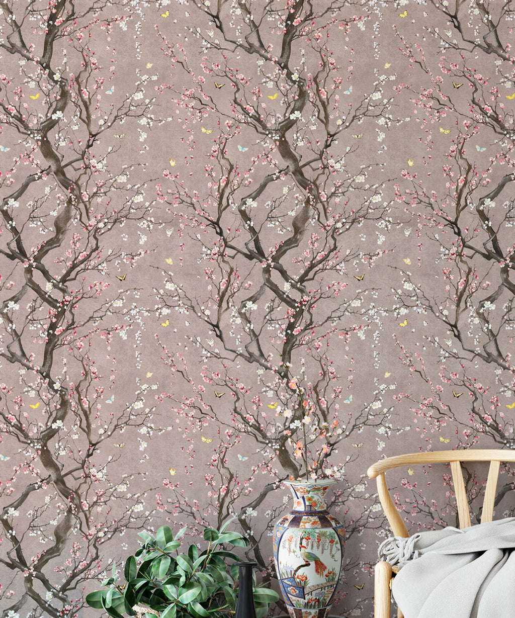 Plum Blossom Wallpaper, Lavender