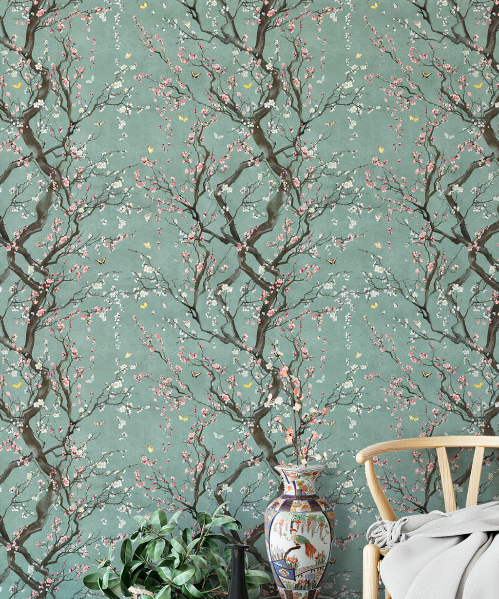 Plum Blossom Wallpaper, Peacock