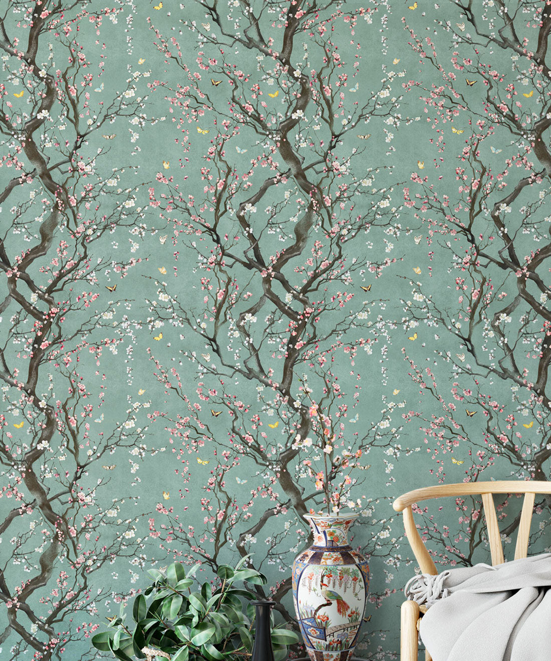 Plum Blossom Wallpaper, Peacock