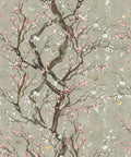 Plum Blossom Wallpaper, Silver