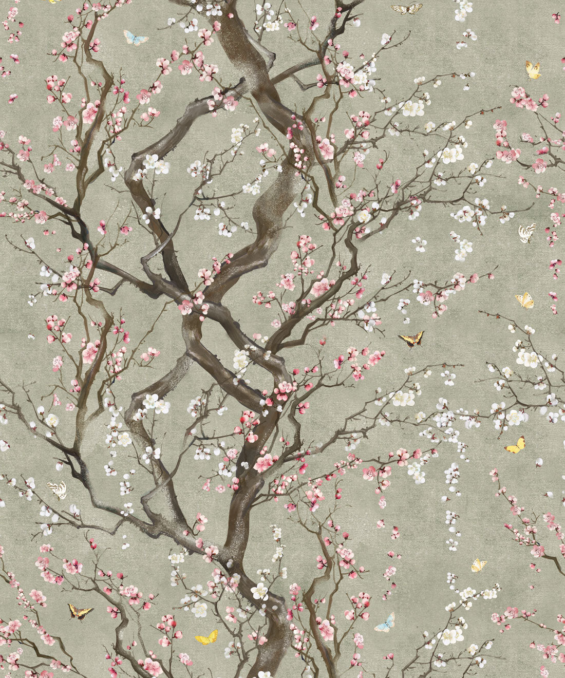 Plum Blossom Wallpaper, Silver