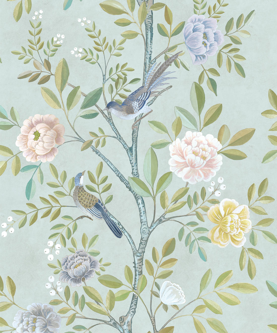 Chinoiserie Wallpaper, Aqua