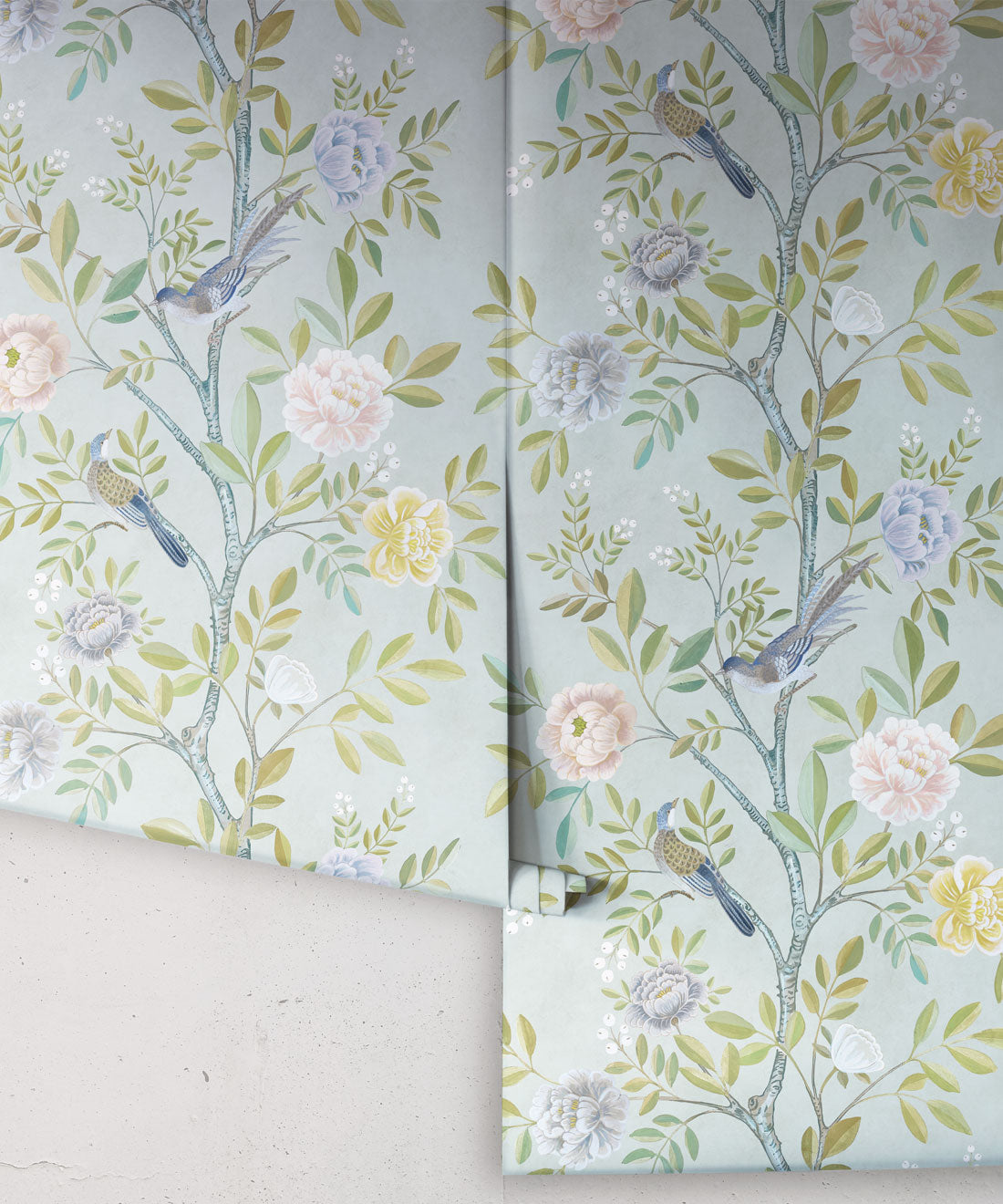 Chinoiserie Wallpaper, Aqua