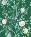 Chinoiserie Wallpaper, Emerald Green