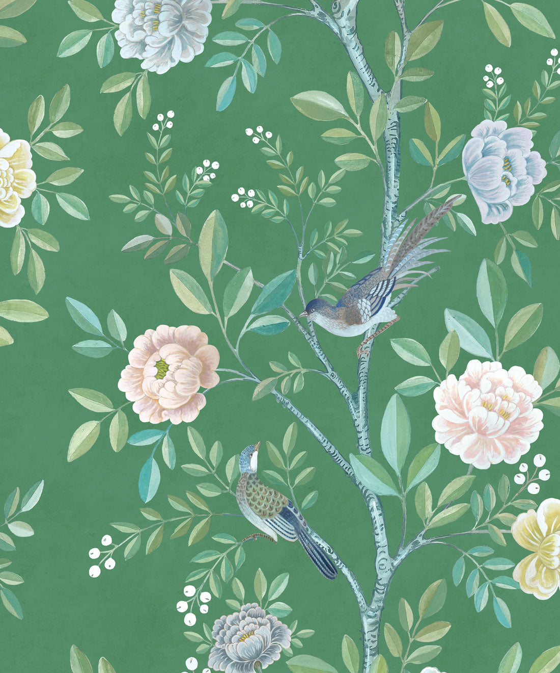 Chinoiserie Wallpaper, Forest Green
