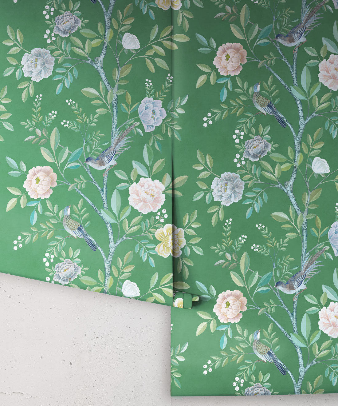 Chinoiserie Wallpaper, Forest Green