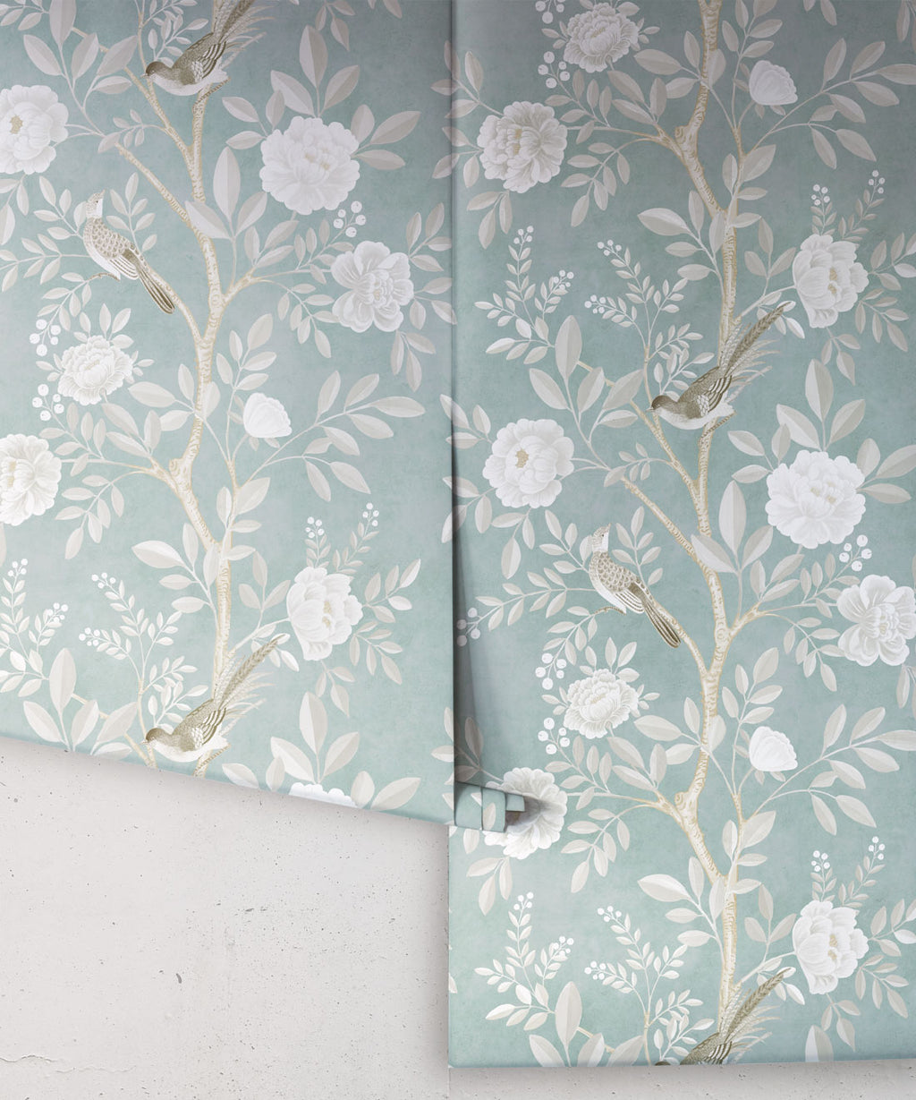 Chinoiserie Wallpaper, Milk Green