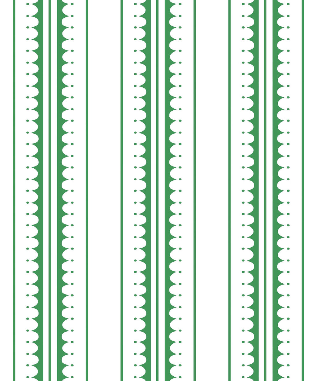 Coquille Wallpaper, Forest Green