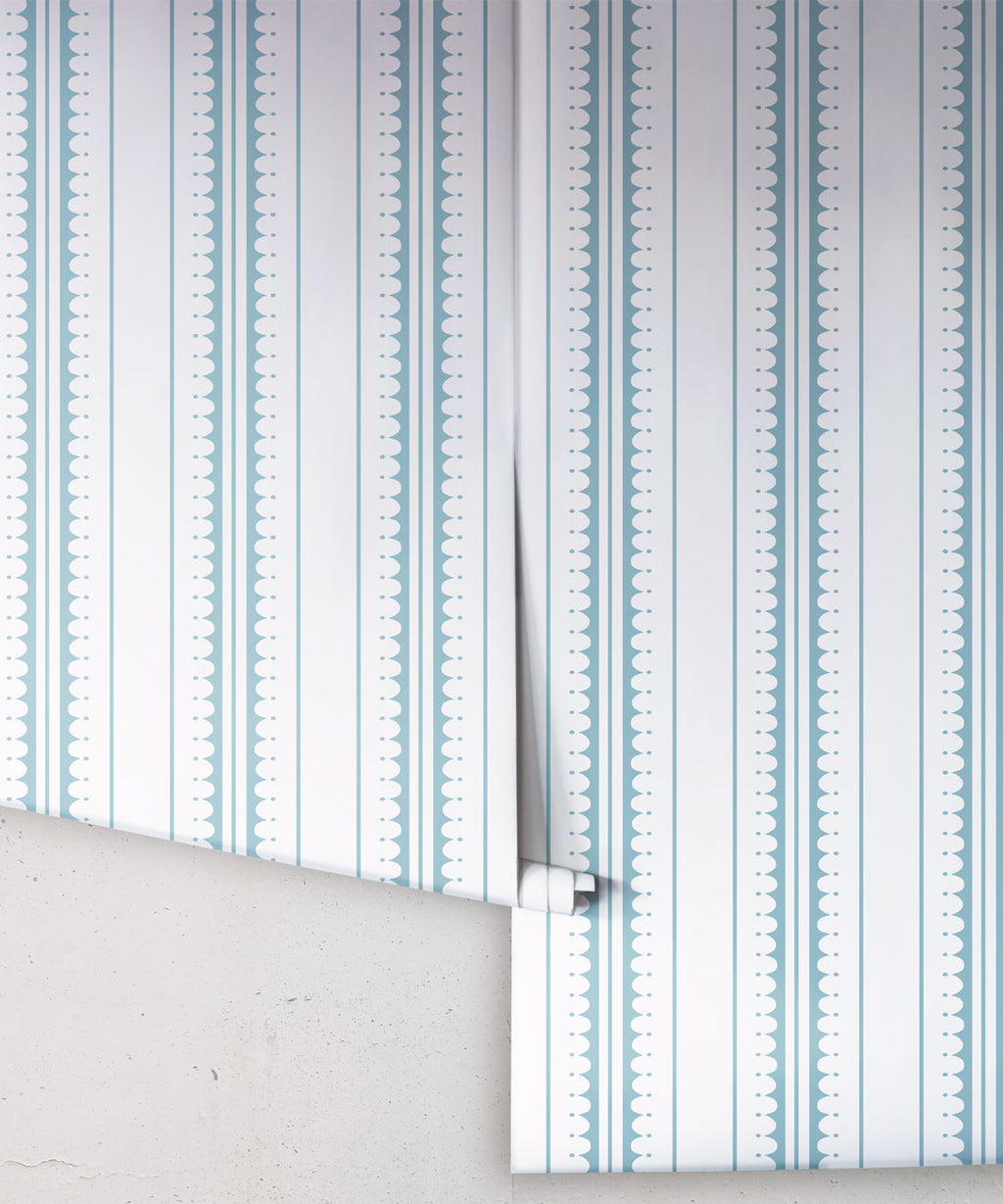 Coquille Wallpaper, Powder Blue