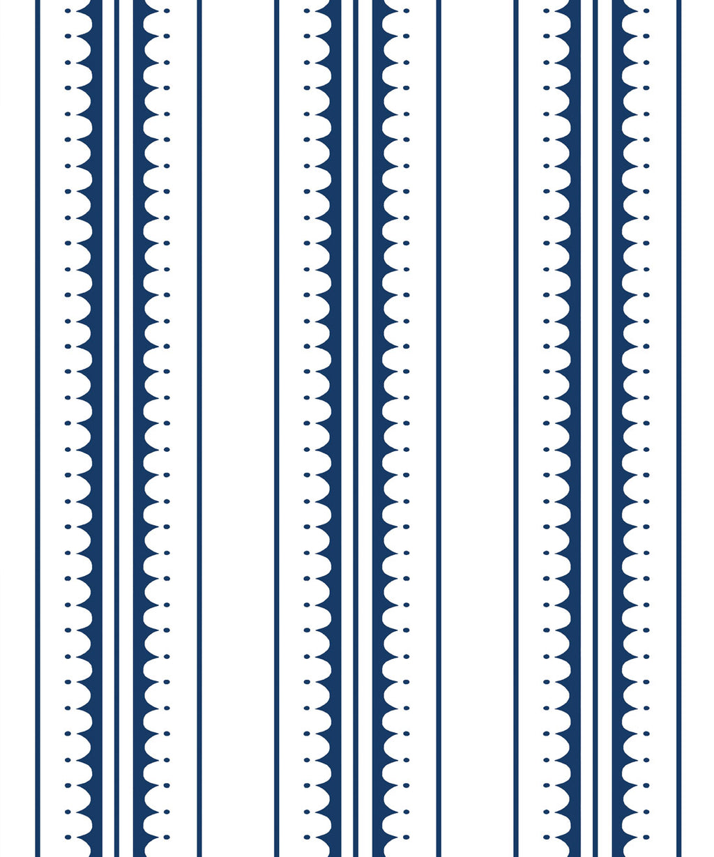 Coquille Wallpaper, Royal Blue