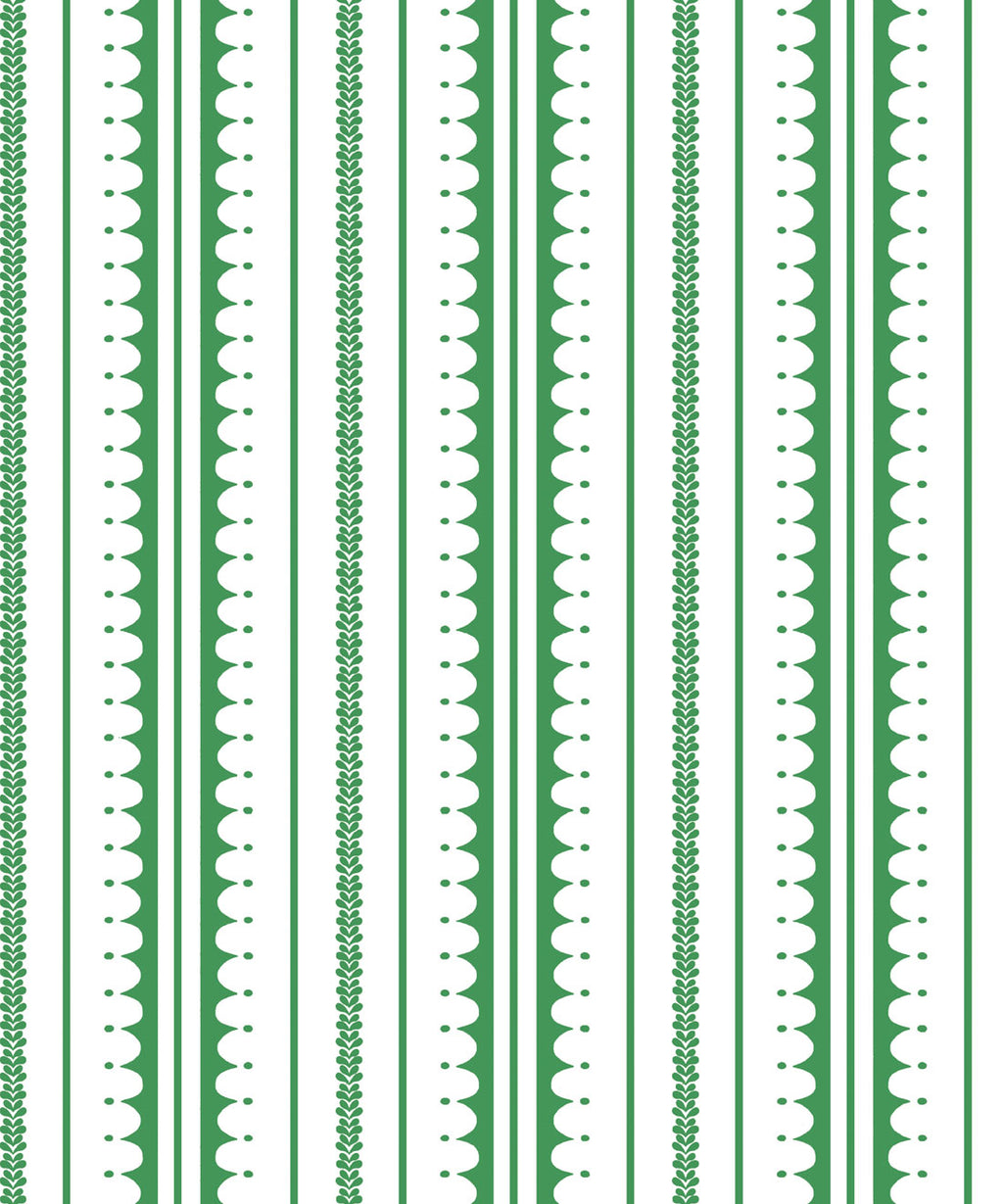 La Grand Coquille Wallpaper, Forest Green