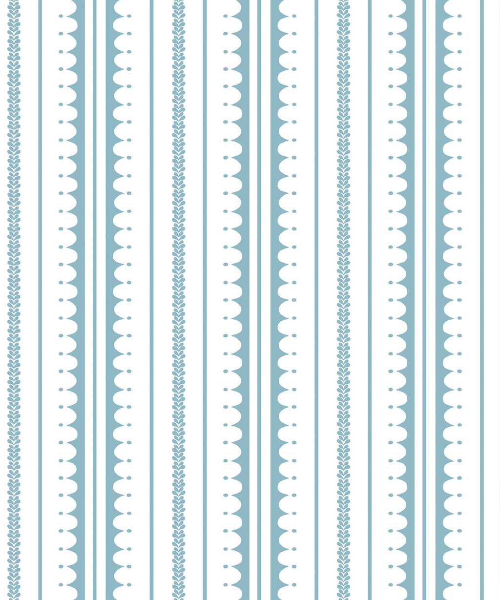 La Grand Coquille Wallpaper, Powder Blue